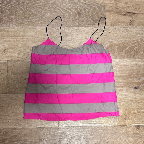 Tibi Pink and Tan Striped Camisole - Picture 1 of 4